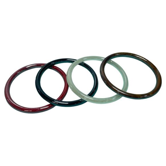 Glass Vintage Bangle Bracelets Set of 4 - Picture 1 of 8
